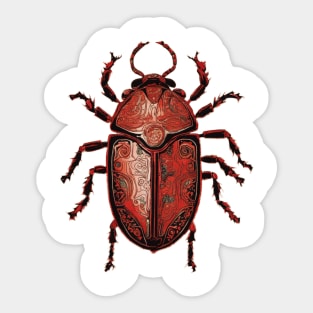 Red Scarab Beetle Sticker